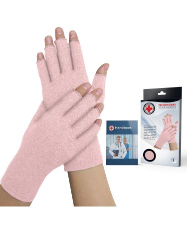 Doctor Developed Ladies Arthritis gloves/Compression gloves for Women & Handbook (M) Medium
