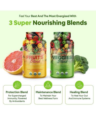 Fruits and Vegetables Supplements With BioPerine, Contains 38 Fruits & Vegetables Super Food Powder Supplements Formula For Overall Health & Nature Energy Boost for Adults Men & Women - Made in USA - Buy Online on GoSupps.com