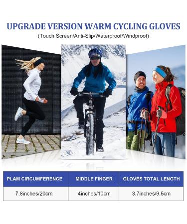 SATINIOR 2 Pairs Outdoor Winter Touchscreen Anti-Slip Full Finger Gloves in Blue and Black - Buy Online on GoSupps.com