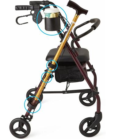 Medline Black Walker Cup and Cane Holder - 13.6 oz - Buy Online on GoSupps.com