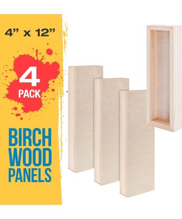 U.S. Art Supply 4x12 Birch Wood Paint Pouring Panel Boards - Pack of 4 | Artist Depth Cradle Wooden Wall Canvases for Painting Mixed-Media Crafts - Buy Online on GoSupps.com