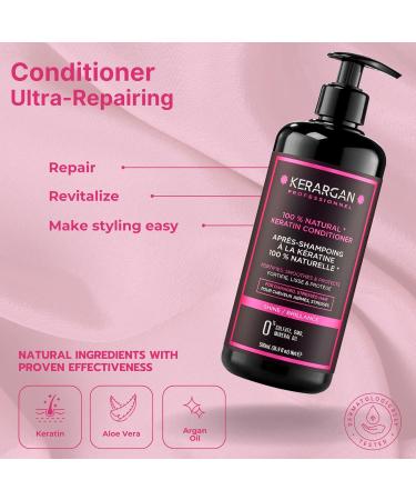 Kerargan Ultra Repairing Keratin Shampoo & Conditioner Duo - Strengthen & Smooth Damaged Hair - Sulfate-Free Non-GMO Silicone-Free - 2x16.9 Fl oz - Buy Online on GoSupps.com