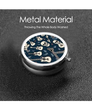 Buy Mexican Skull Printed Mini Round Pill Box - 3 Compartment Travel Pill Organizer for Home & Office - Buy Online on GoSupps.com