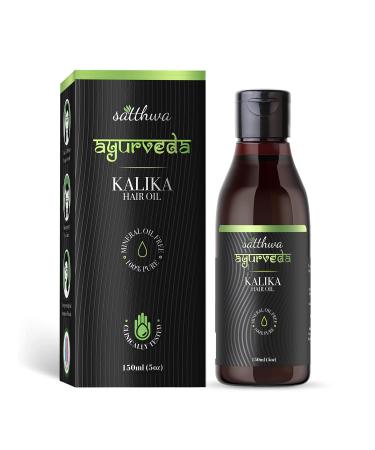 Satthwa Kalika Hair Oil - Make Your Hair Naturally Darker Helps Fight Greying and Black of Hair Naturally Suitable for All Types Hair Men and Women- 150ml (5oz)