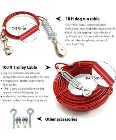 Durable Dog Running Line 30.5m | Ideal for Large & Small Dogs - Heavy-Duty 3m Runner Cable for Garden & Outdoor Use - Buy Online on GoSupps.com