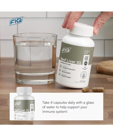 FIQ - Beef Liver IQ - Beef Liver Capsules - Supports Energy Production - Natural Iron Copper Vitamin A & Vitamin B - High Absorption - 120 Capsules - Buy Online on GoSupps.com