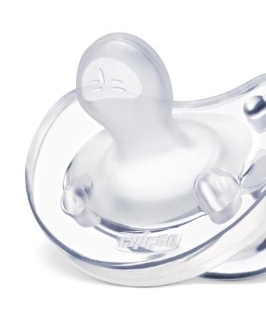 Chicco Rubber Pacifier for Children 6-16 Months - Transparent Silicone Soother | International Shipping Available - Buy Online on GoSupps.com