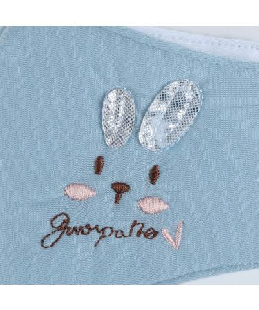 Yliquor Cute Print Face Mask Reusable Children Outdoor Washable Embroidery Warm Protection Facial Cotton Covering Breathable Seamless (1 pc Blue) - Buy Online on GoSupps.com