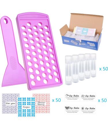 Buy BPA-Free Lip Balm Filling Tray & Spatula | 50 Empty Tubes & Stickers - DIY Natural Lip Balm Kit - Buy Online on GoSupps.com