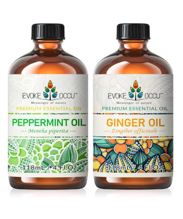 EVOKE OCCU Peppermint Essential Oil and Ginger Essential Oil - 4 Fl Oz
