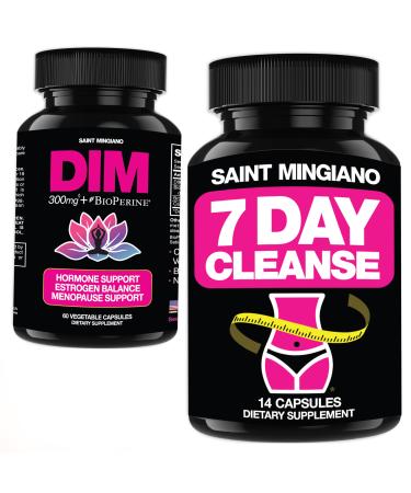 Saint Mingiano 7 Day Cleanse Program Colon Detox - with - DIM Supplement 300 mg