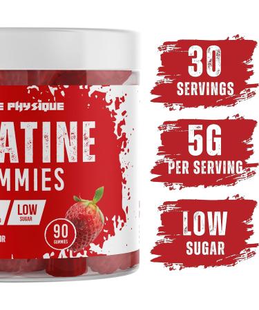 5000mg Creatine Monohydrate Gummies for Athletes - 30 Servings, Strawberry Flavoured - Vegan & Low Sugar - Buy Online on GoSupps.com