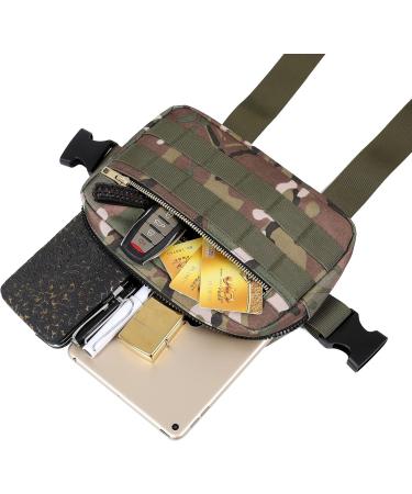 Men's Outdoor Water Resistant Chest Bag with Phone Holder - Tactical EDC Utility Pack for Running, Cycling, Hiking - Camo - Buy Online on GoSupps.com