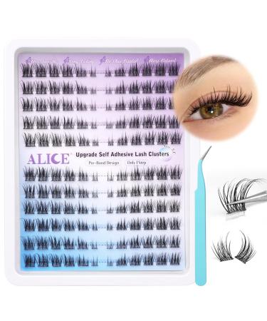 ALICE Self Adhesive Lash Clusters - Natural Reusable Eyelashes | No Glue Needed | 132pcs C Curl Press-On Lashes with Tweezers - DIY Lash Extensions - Buy Online on GoSupps.com