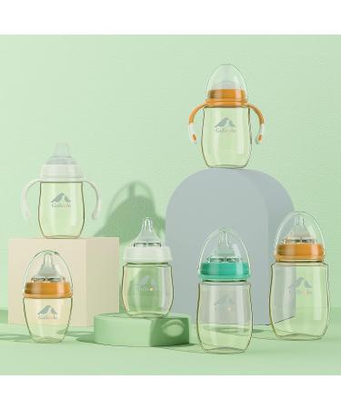 Gulicola PPSU Baby Bottles 9 oz (2 Count) - Anti-Colic, Fast Flow, 6+ Months - Green & White - Buy Online on GoSupps.com