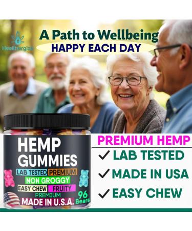 Hemp Gummies Calm Sleep Relaxing Night Support Hemp Oil Infused Edibles-96 Made in USA Bears - Buy Online on GoSupps.com