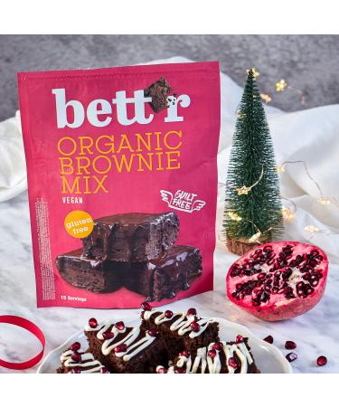 Buy Bettr Organic Brownie Mix - Vegan Gluten-Free Rich Cocoa Flavor - 6x400g (15 Servings) - International Shipping Available - Buy Online on GoSupps.com