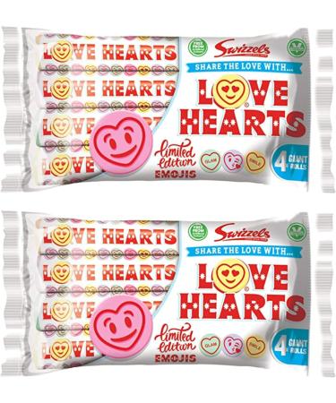 2x Swizzels Giant Love Heart Sweets 4 Rolls | Swizzels Sweets | Sweets For Kids Adults Men Women | Thank You Gifts | Limited Edition Emojis - Buy Online on GoSupps.com