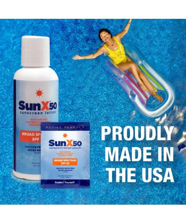 CoreTex Sun X 50 SPF Broad Spectrum Sunscreen Packets w/Carrying Case - Pack of 10 Paraben Oxybenzone Octinoxate & Oil Free Sunscreen - No White Cast and Water Resistant up to 80 Minutes - Buy Online on GoSupps.com