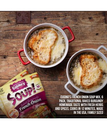 Cugino's French Onion Soup Mix 2 Pack - Traditional Baked Burgundy Flavor | Fresh Herbs & Spices | Cooks in 12 Minutes | Made in USA - Buy Online on GoSupps.com