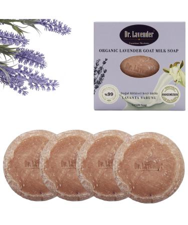 Lavender Bar Soap with Goat Milk 3.5 oz 4 Bar Set | 100% Natural Ingredients For Face Hand and Body Wash | All Natural Fresh Bar Soap For Men Women Kids & Baby Moisturizing