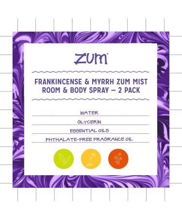 Zum Mist Frankincense & Myrrh Spray - 4 fl oz (2 Pack) for Room and Body - Buy Online on GoSupps.com