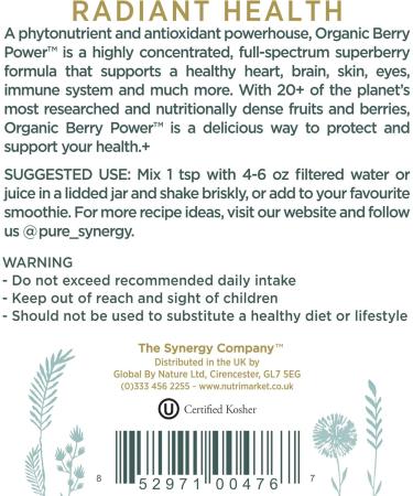 The Synergy Company Berry Power Organic 150g Powder - Buy Online on GoSupps.com