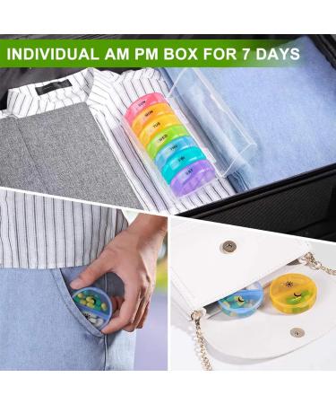7-Day BPA-Free Pill Organizer | Dual Compartments for Vitamins Supplements & Fish Oil | Easy to Clean - Black & Colorful - Buy Online on GoSupps.com
