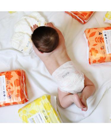 Pura Eco-Diapers Size 1 (Newborn 2-5 kg) - 22 Organic Cotton Diapers EU Ecolabel Certified Hypoallergenic & Odorless for Sensitive Skin - Buy Online on GoSupps.com