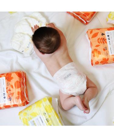 Pura Eco-Diapers Size 2 (3-6 kg) - 152 Organic Cotton Diapers EU Ecolabel Certified Odorless Moisture Indicator - Monthly Box for Sensitive Skin - Buy Online on GoSupps.com