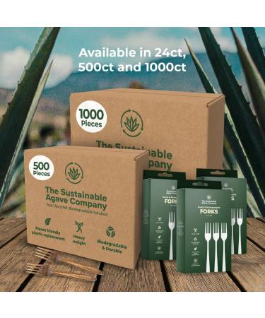 Sustainable Agave Co - Agave Fiber Forks - Plastic-Free Biodegradable Plant-Based - Brown Bulk - 1000 Count - Buy Online on GoSupps.com