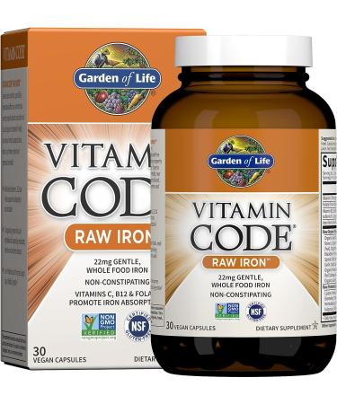 Garden of Life Vitamin Code RAW Iron 30 Vegan Caps