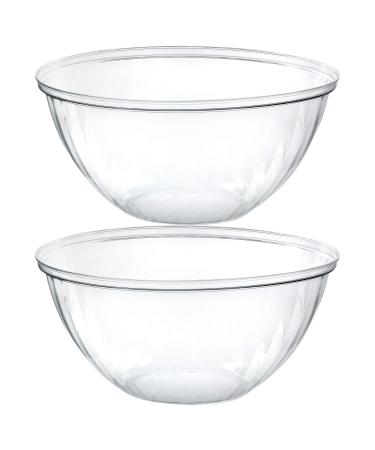PLASTICPRO Disposable 150 Ounce Round Crystal Clear Plastic Serving Bowls Party Snack or Salad Bowl Chip Bowls Snack Bowls Candy Dish Salad Container Pack of 2 2 150 OUNCE