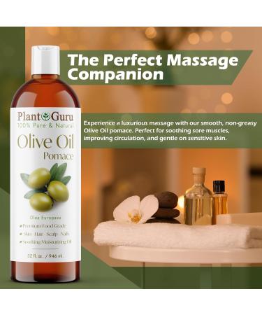 Olive Oil Pomace 32 fl. oz. 100% Pure Natural Carrier Moisturizer For Skin Body Face And Hair Growth. Great For DIY Soap Making Cosmetics and Massage. - Buy Online on GoSupps.com