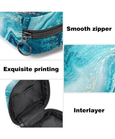 Shop Women's Napkin Storage Bag - Abstract Ocean Vertebrae Marble Design | Blue & Gold | Portable Menstrual Cup & Tape Storage for First Period - Buy Online on GoSupps.com