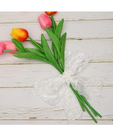 VGOODALL 3 Inch White Lace Ribbon - 10 Yards Elastic Floral Lace Trim for DIY Crafts and Wedding Decor - Buy Online on GoSupps.com