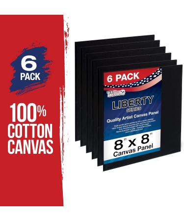 US Art Supply 8x8 Black Professional Artist Quality Canvas Panels - 6 Pack (1 Case of 6 Single Panels) - Buy Online on GoSupps.com