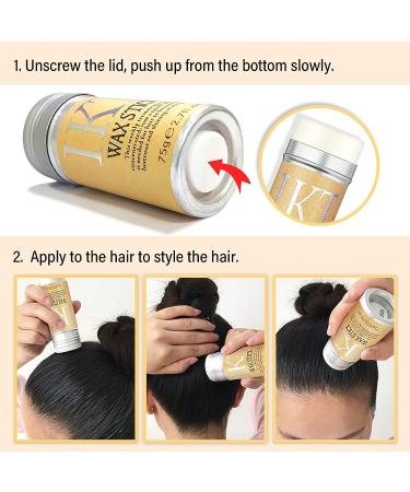 Slick Hair Wax Stick 2Pcs - Strong Hold Non-greasy Pomade Stick for Neat Hairstyles + Bonus Edge Control Elastic Band - Buy Online on GoSupps.com
