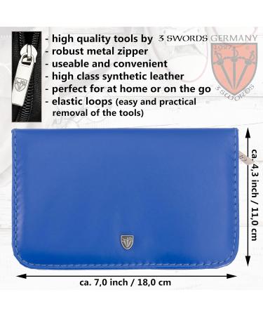 3 Swords Germany Manicure Pedicure Set Kit - Blue Synthetic Leather - Premium Quality by 3 Swords - Buy Online on GoSupps.com