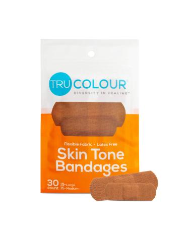 Tru-Colour Skin Tone Bandages: Brown-Dark Brown Single Bag (30-Count Orange Bag)