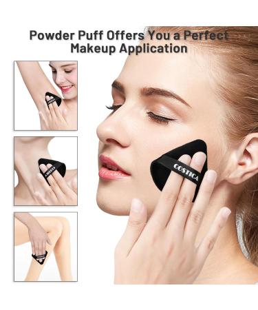 COSTICA 6 Pack Triangle Powder Puffs for Face Makeup | Contouring Loose & Cosmetic Foundation Applicators | Black Body Powder Tools - Buy Online on GoSupps.com