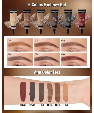 Waterproof Tinted Eyebrow Gel Kit-2PCS Auburn Thickening Brow gel para cejas Brow Fillers Fast Definitio Brow Glue Natural Long Lasting Waterproof brow Makeup for Women with 2 Eyebrow Brushes-Set 02 #02 Auburn - Buy Online on GoSupps.com