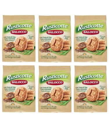 Balocco Balocco Rusticotte Biscotti Integrali ai 5 Cereali Whole Grain with 5 Cereals with Chia Seed Flax Seed and Sunflower Seed 100% Italian Cookies 700g