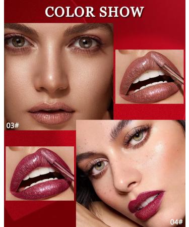 Glitter Lip Gloss Liquid Lipstick Set - Diamond Shimmer Matte High Pigment Long-Lasting Waterproof Lipstick Duo for Women - Sparkling & Bold Makeup Choice - Buy Online on GoSupps.com
