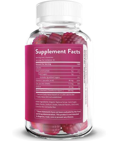 Boost Premium Elderberry Gummies with Zinc & Vitamin C - Non-GMO Vegan, 60ct - Buy Online on GoSupps.com