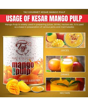 TAJ Kesar Mango Pulp 30oz - Sweetened Mango Puree for Delicious Recipes - Buy Online on GoSupps.com