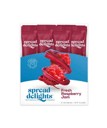 Spread Delights Raspberry Jam — Single Serve Packs for On-the-Go Snacks, All Natural, (20-Count) Raspberry Spread 0.8 Ounce (Pack of 20)