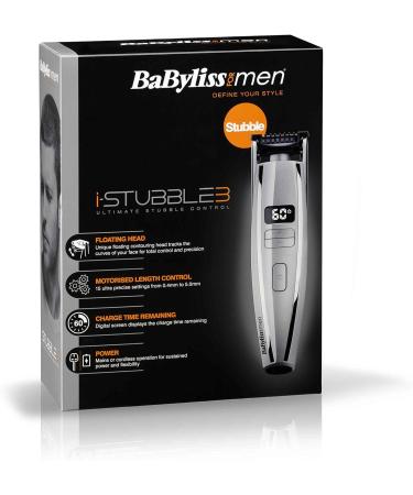 BaByliss i-Stubble 3 Cordless Beard Trimmer - 15 Cutting Lengths, Silver - Buy Online on GoSupps.com