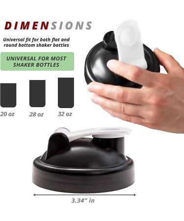 2021 Upgraded Shaker Bottle Lid Cap - Premium Leak Proof Design, Fits Rounded & Flat Base Bottles - Buy Online on GoSupps.com