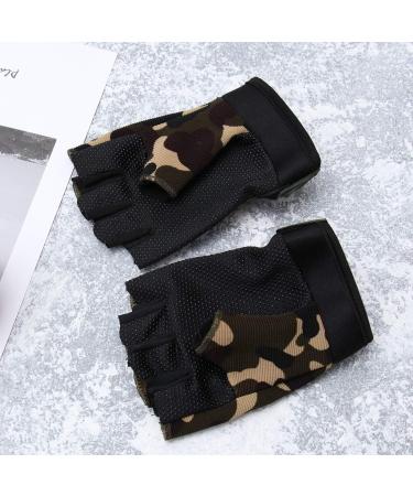 LIOOBO Kids Cycling Gloves - Half Finger Sports Gloves for Outdoor Activities - Army Green - Buy Online on GoSupps.com